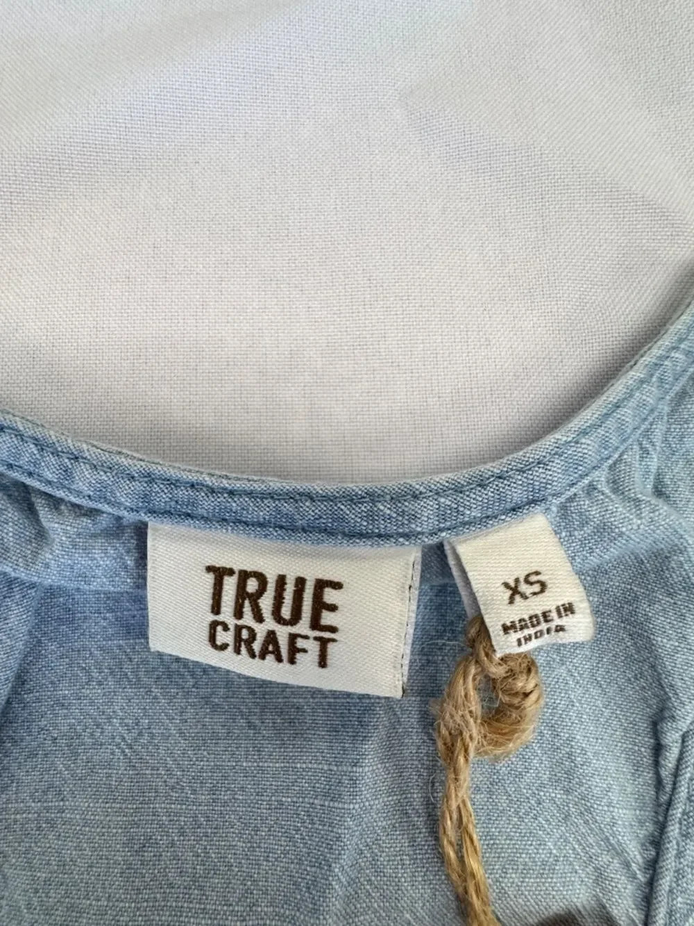 True Craft Juniors Light Wash Denim Tiered Sundress Size XS